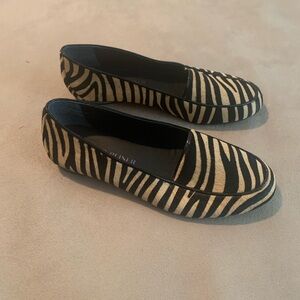 Donald J. Pliner Black and Tan Zebra Loafers